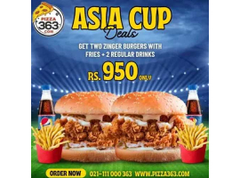 Pizza 363 Offers Asia Cup Deal 2 For Rs.950/-